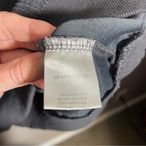 White Fox Sweatshirt Gray Corduroy Casual Pocket Logo - Picture 9 of 9